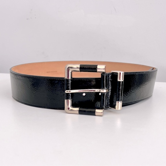 NWT Talbots Black Patent Leather Wide Belt, Size S - Picture 1 of 6